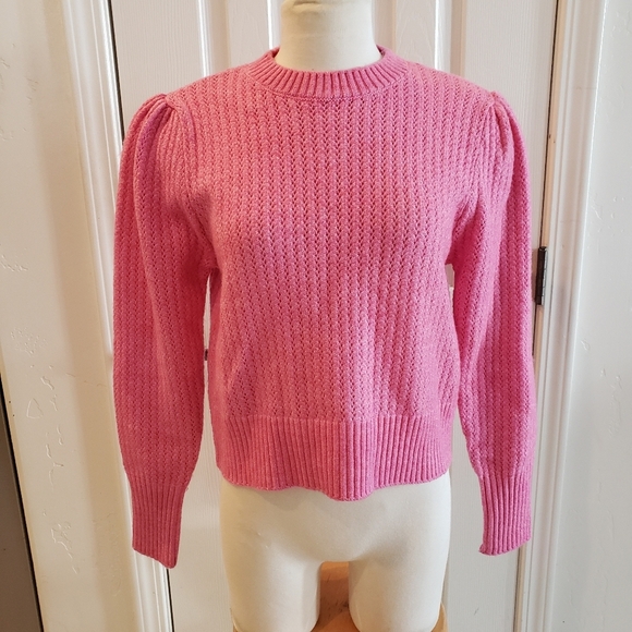 Elodie Sweaters - Elodie Vibrant Pink Crew Neck Sweater